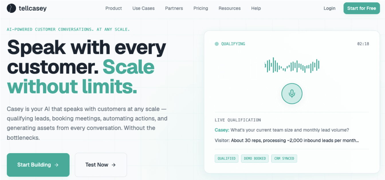 TellCasey (AI Conversational Qualification)
