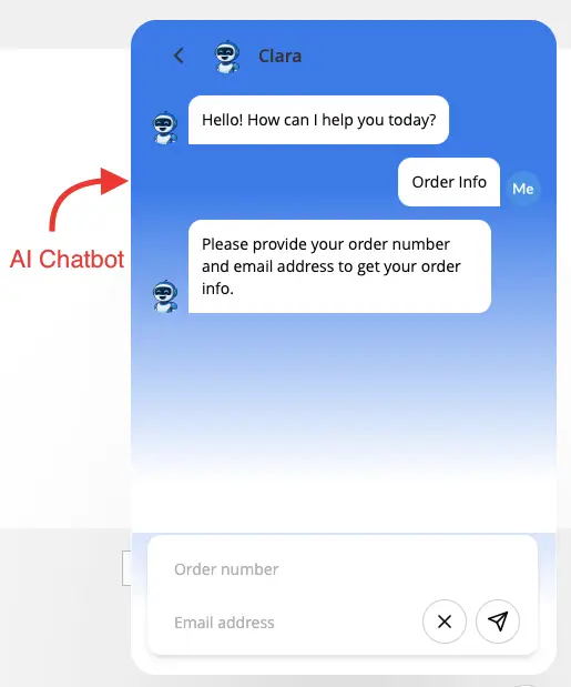 Screenshot of the E-commerce AI chatbot