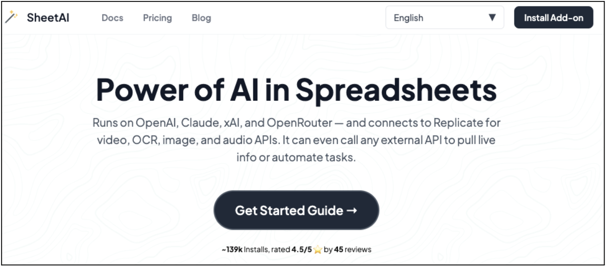 Google Sheets AI Side Panel